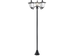 Lanterne solaire de jardin 51,5x47x182,5 cm led 120 lumens ip44 acier inoxydable noir