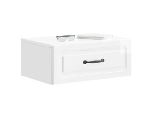 Table de chevet - cabinet de chevet - table de nuit mural blanc brillant 49 x 34,5 x 20 cm