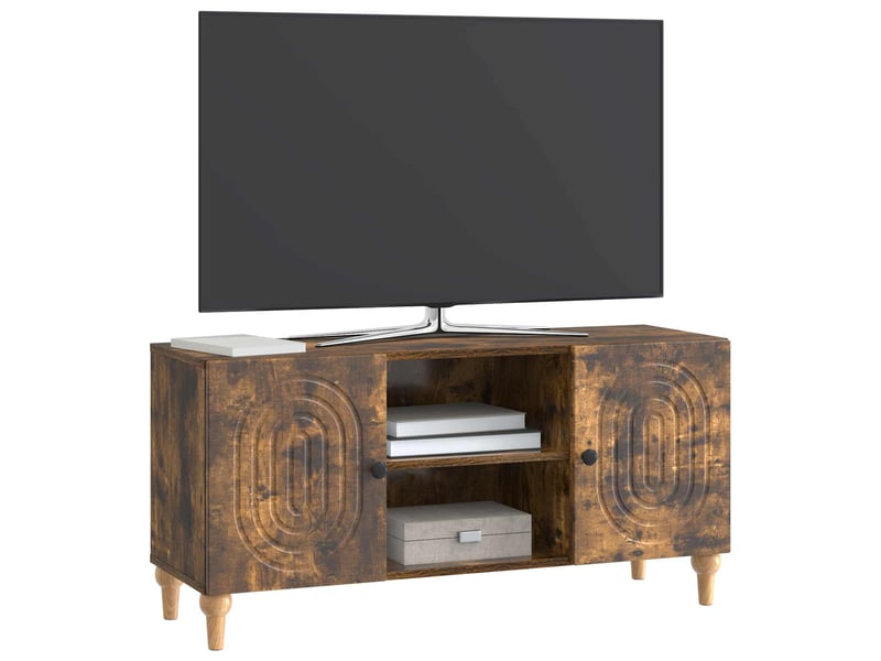  Meuble tv - banc tv - meuble de rangement chêne fumé 102 x 34,5 x 50 cm bois d'ingénierie  - Conforama C