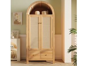 Armoire 2 porte(s) battante 2 tiroir(s) HAVRYA coloris bois clair largeur 78 cm