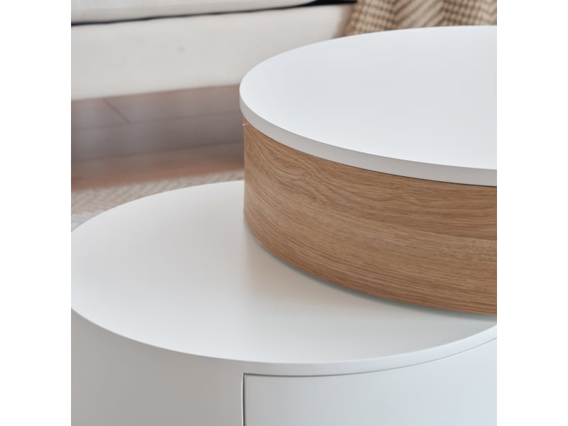 Table basse dorée - ensemble de 2 pièces - hauteur réglable - grand espace de rangement - design contemporain - Conforama R