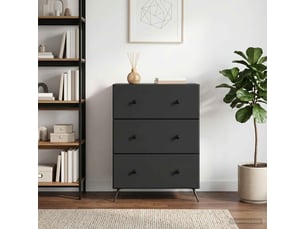 Armoire à tiroirs, rangement bureau 66 x 34,5 x 90 cm bois d'ingénierie noir shl6400