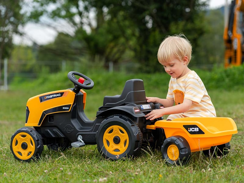  Tracteur enfant jcb avec remorque 2 à 6 ans - falk  - Conforama D