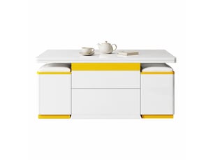Table basse rectangulaire coloris bicolore MEUBLIV - 50 cmx100 cm