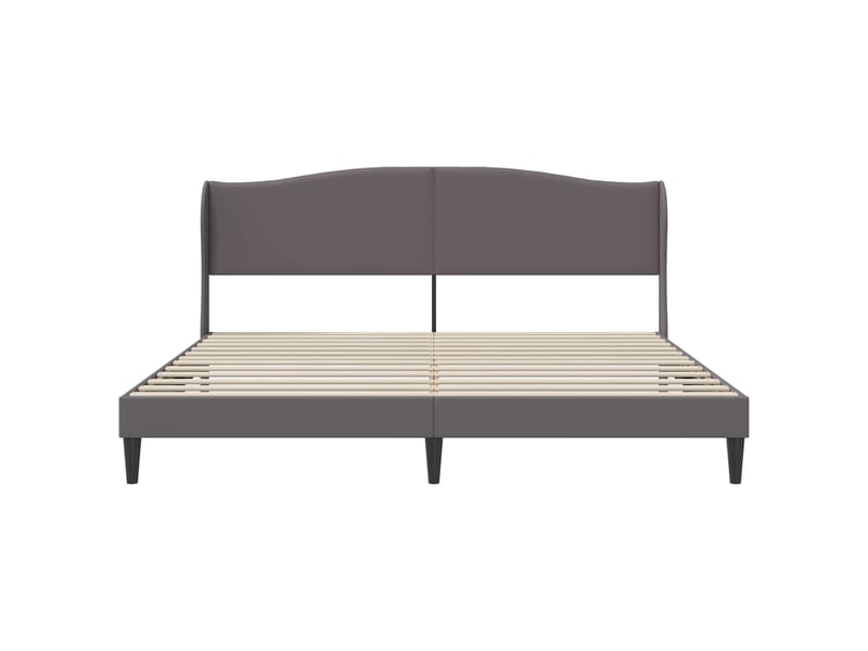  Lit double- lit adulte -  cadre de lit avec tête de lit gris 200 x 200 cm simili cuir  - Conforama C