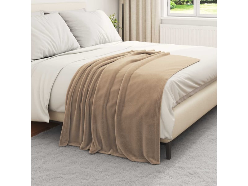 Plaid canapé camel 130x150 cm 0.51 kg polaire - Conforama C