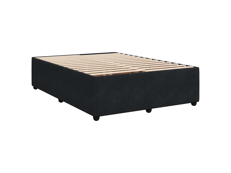  Lit double- lit adulte -  cadre de lit sans matelas noir 140x190 cm velours  - Conforama B