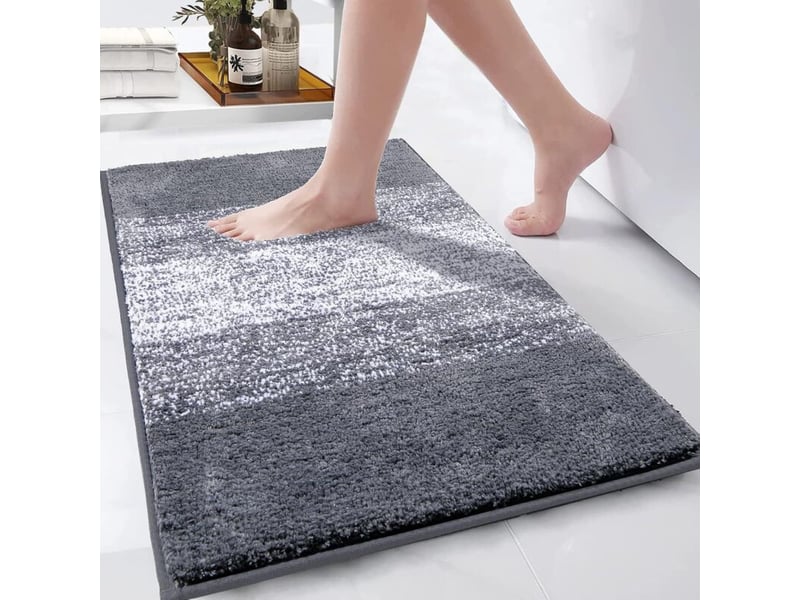  Tapis de bain en microfibre extra doux, tapis salle de bain antidérapant et lavable en machine, tapis de douche absorbant l'eau,4161cm  - Conforama A