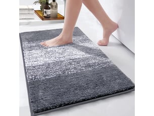 Tapis de bain en microfibre extra doux, tapis salle de bain antidérapant et lavable en machine, tapis de douche absorbant l'eau,4161cm