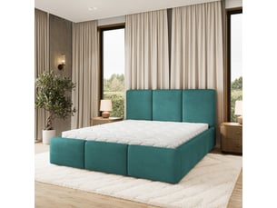 Lit coffre 160x200 cm <strong>MASSENO</strong> <strong></strong> coloris bleu