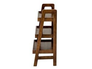 Étagère échelle 3 niveaux en bois massif coloris noyer