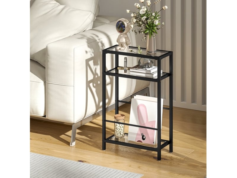  Table d'appoint 40x18x62 cm à 3 niveaux noire  - Conforama B