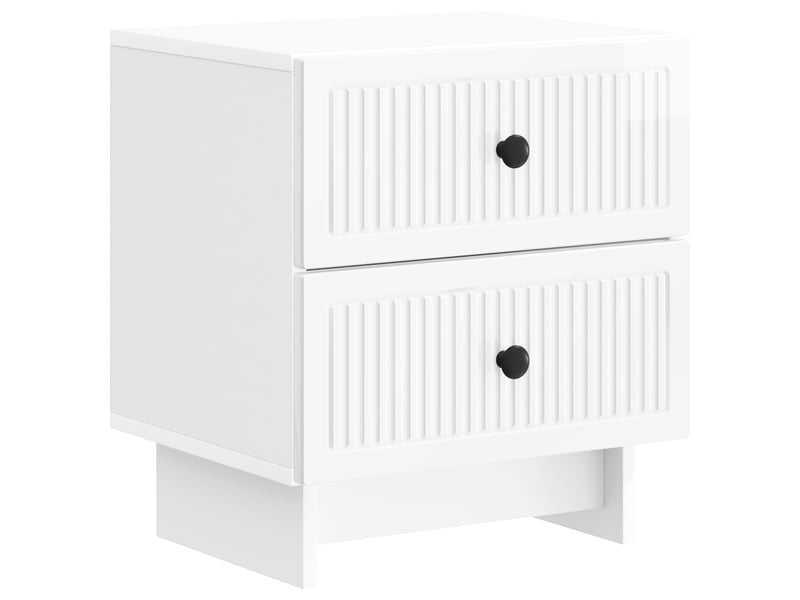  Table de chevet - cabinet de chevet - table de nuit 2 pc blanc brillant 43 x 34,5 x 47,5 cm  - Conforama D