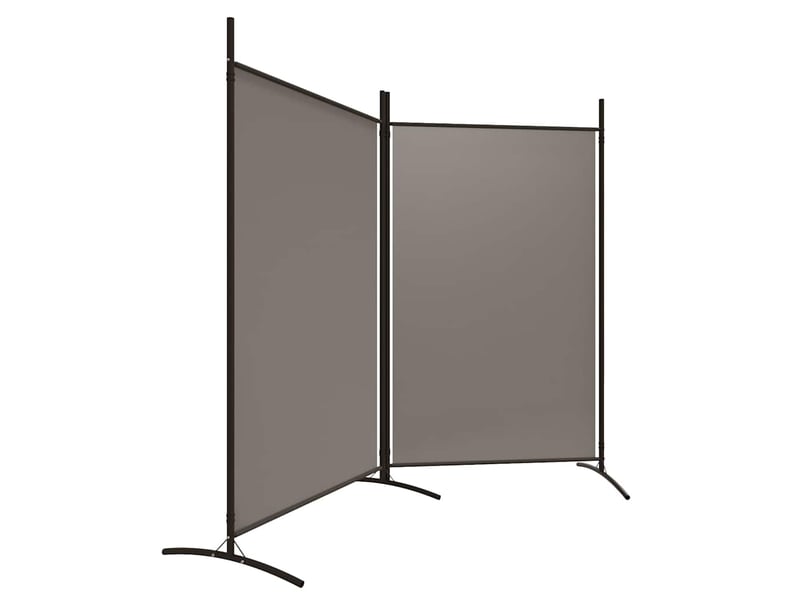  Paravent | cloison de séparation 2 panneaux anthracite 175x180 cm tissu  - Conforama D