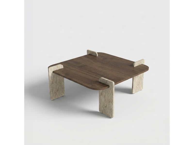  Table basse carrée moderne 90x90 cm afrolli - marron  - Conforama A
