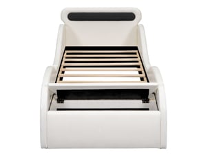 Lit avec rangement 90x200 cm DESVIAE coloris blanc