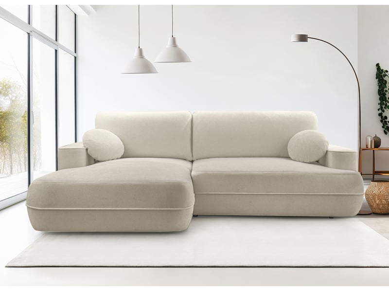  Canapé d’angle avec fonction lit peoni 267 cm beige g Peoni - Conforama B