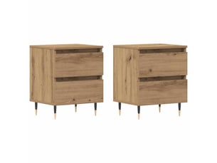 Table de chevet - cabinet de chevet - table de nuit 2 pc chêne artisanal 40 x 35 x 50 cm