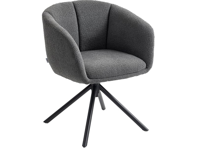  Fauteuil tcqpz pivotant avec accoudoirs 58,5 x 59 x 78,5 cm en polyester gris foncé  - Conforama A