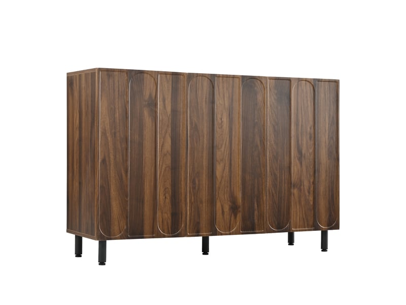  Buffet de cuisine design avec 3 portes, 120 × 37 × 80 cm, effet noyer  - Conforama A