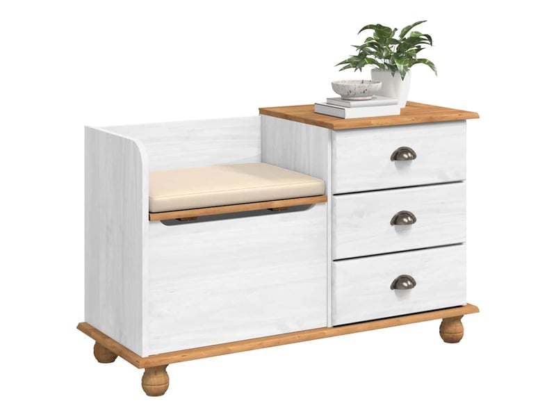  Banc chambre, banc de rangement avec tiroir askim blanc 100x39x62 cm  - Conforama C