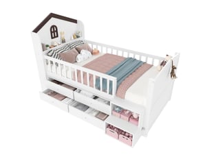 Lit simple 90x200 cm PHOEBE CAT   coloris blanc