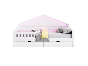 Lit simple 90x200 cm HAVRYA   coloris blanc