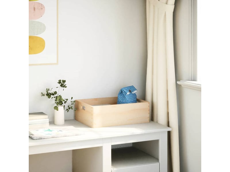  Boîte de rangement, coffre de rangement avec poignées 40x30x13 cm bois de pin massif  - Conforama C