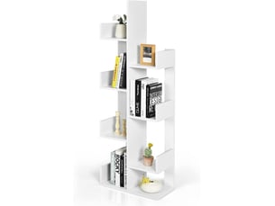 Bibliotheque coloris  blanc 8 étagère(s) COSTWAY  - 50 cm x 145 cm