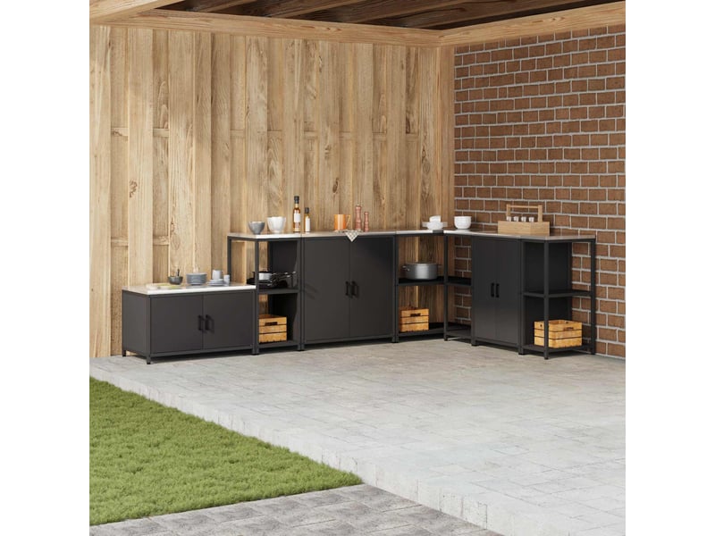 Étagère de cuisine, étagère de rangement hattem noir 40x50x92cm acier - Conforama B