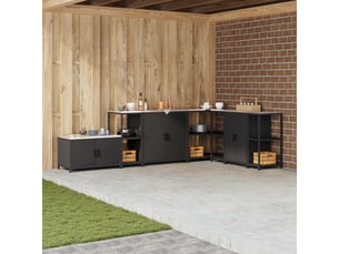 Étagère de cuisine, étagère de rangement hattem noir 40x50x92cm acier