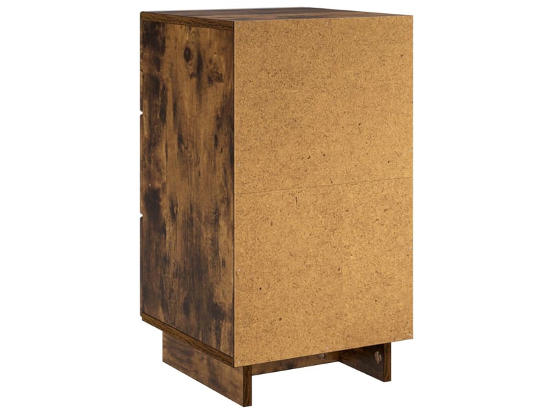Table de chevet - cabinet de chevet - table de nuit 2 pièces chêne fumé 33,5 x 34,5 x 60 cm - Conforama E
