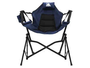 Ecd germany chaise de camping pliante confortable avec dossier réglable, coussin d'appui-tête et porte-gobelet, cadre en acier, fauteuil à bascule, assie extra-large, pour jardin pêche, bleu, 150 kg