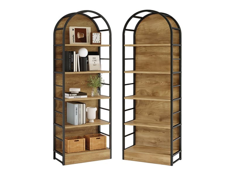  Tribesigns bibliothèque de style industriel à 5 étages pour salon, chambre à coucher et bureau à domicile  - Conforama A