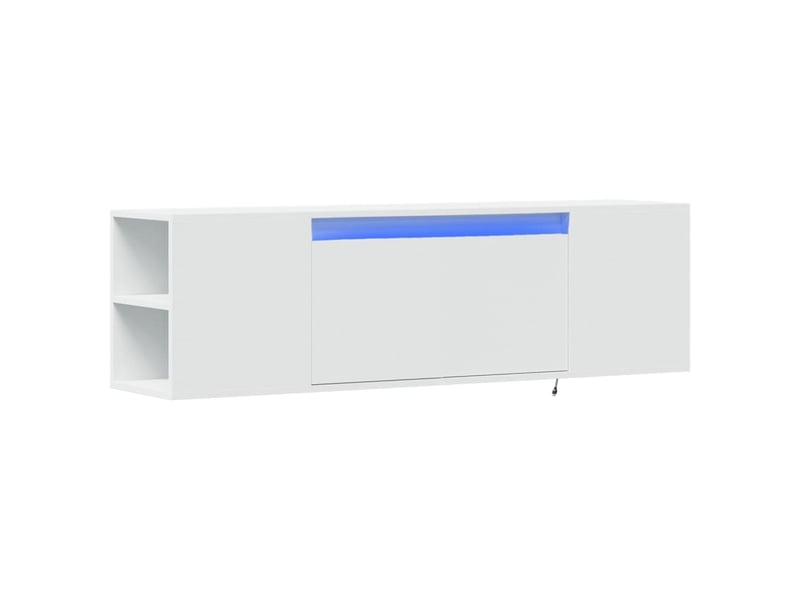  Meuble tv - banc tv - meuble de rangement mural avec lumières led blanc 135x31x39,5 cm  - Conforama C