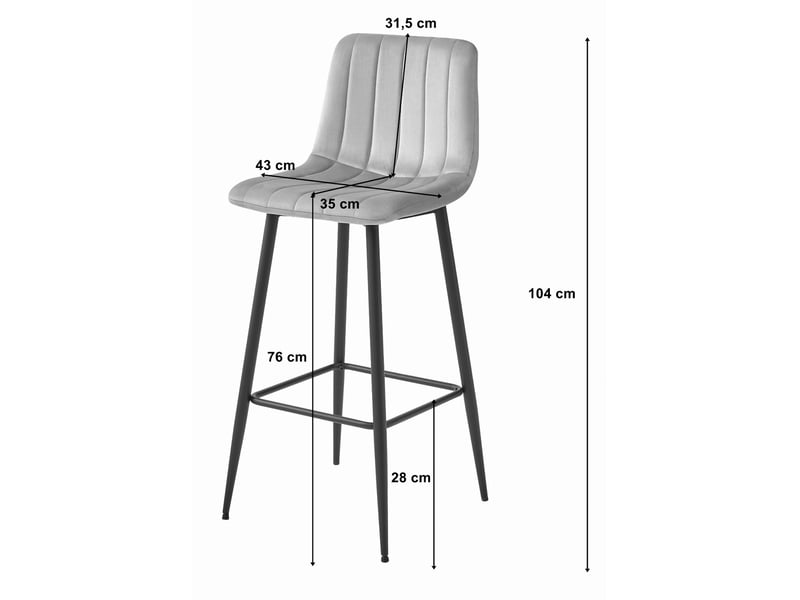 Family tabouret de bar pozza - velours vert foncé pieds noirs x 3  - Conforama E