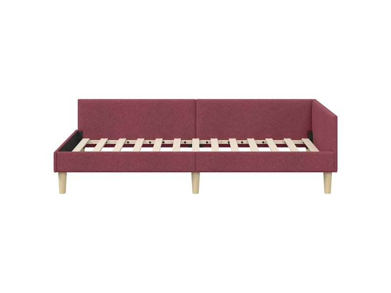  Lit simple- lit adulte -  cadre de lit d'angle bordeaux 90 x 200 cm tissu  - Conforama D