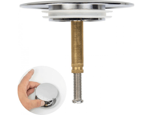 Bouchon de baignoire universel - diamètre 70 mm - avec double joint - hauteur réglable 50 mm-60 mm - chromé