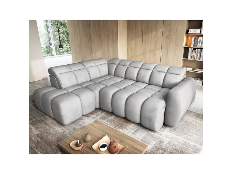Canapé d'angle électrique ronda 4 places gris – angle gauche – version 2 - Conforama B