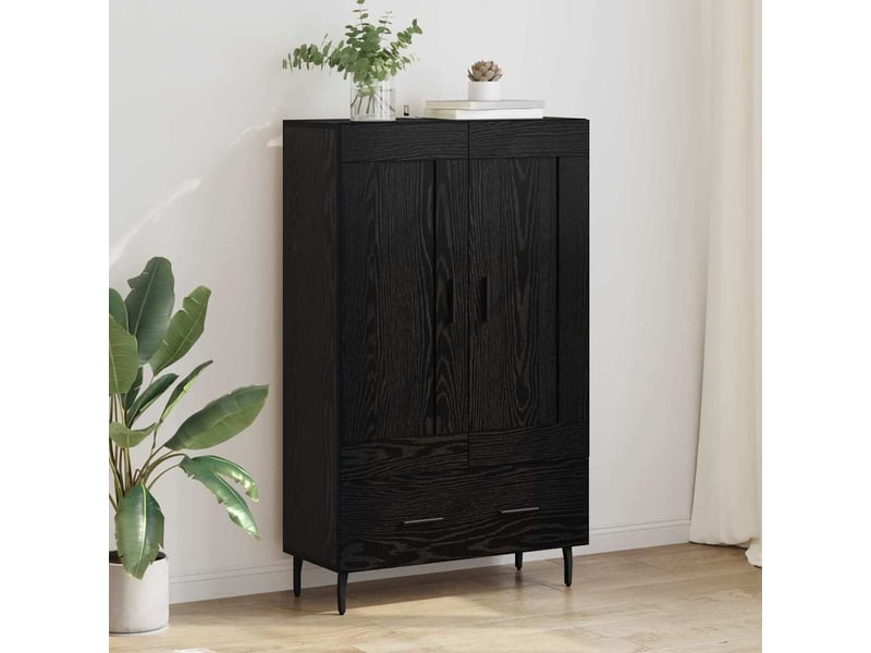 Buffet - haut armoire chêne noir 69,5 x 31 x 115 cm bois d'ingénierie  - Conforama B