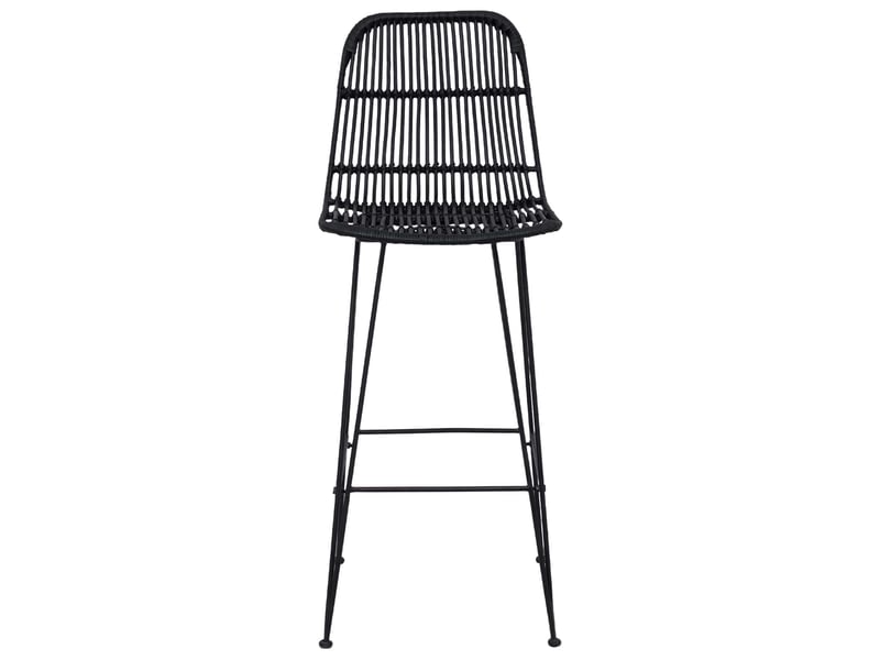  Lot de 2 tabouret de bar, chaise de bar noir 44x55x109 cm rattan et acier  - Conforama E