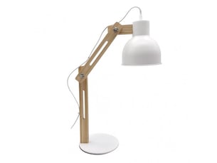 Lampe de bureau fabrilamp baptista blanchêtre 1 x e27 articulée orientable 46x14x35 cm