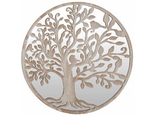 Miroir rond(e) à fixer coloris beige <strong></strong>  <strong></strong> - 40 cm x 40 cm