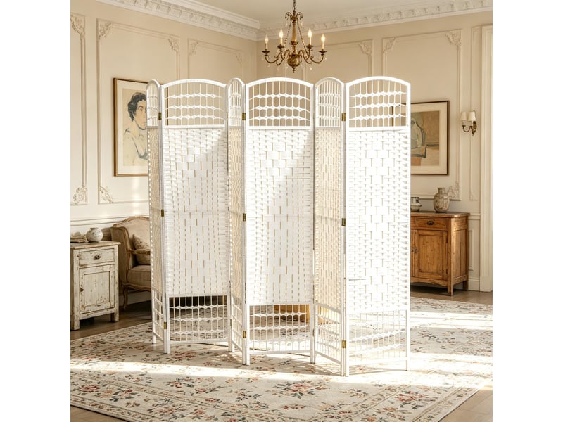  Paravent pliable élégant, cloison de séparation moderne à 6 panneaux, 1 pièce  - Conforama E