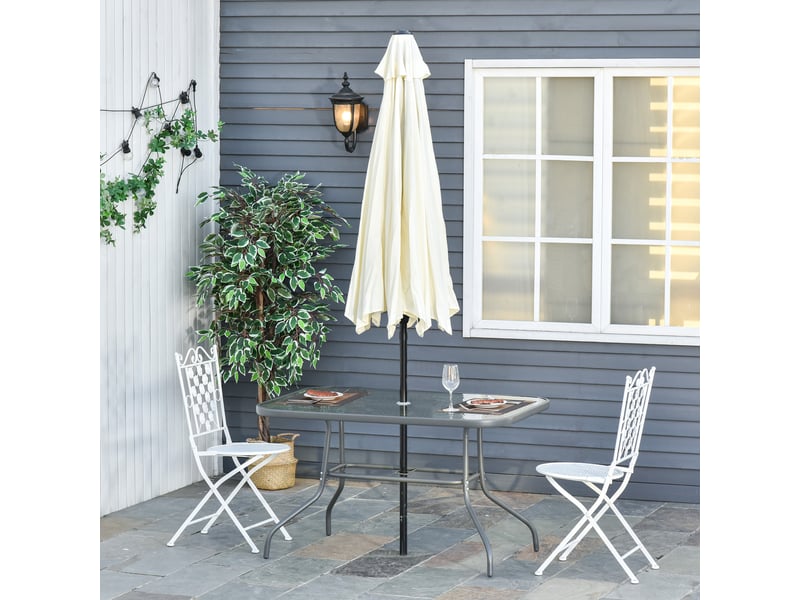 Table de jardin rectangulaire métal gris 120x80x70cm - Conforama D