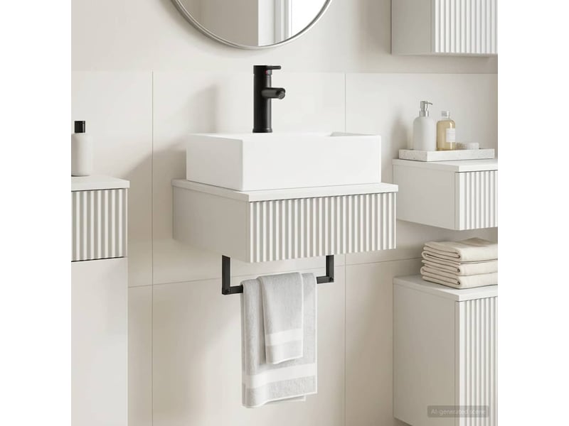 Basin de lavage mural, lavabo blanc 40x41x39 cm bois d'ingénierie - Conforama B