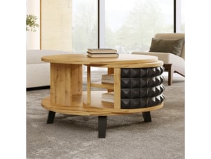Table basse rond(e) coloris naturel <strong>MERAX</strong> <strong>table basse naturel</strong> - 80 cmx85.2 cm