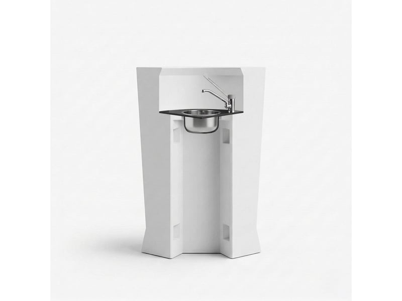  Comptoir de bar avec évier intégré en polyéthylène marvy anthracite - blanc  - Conforama A