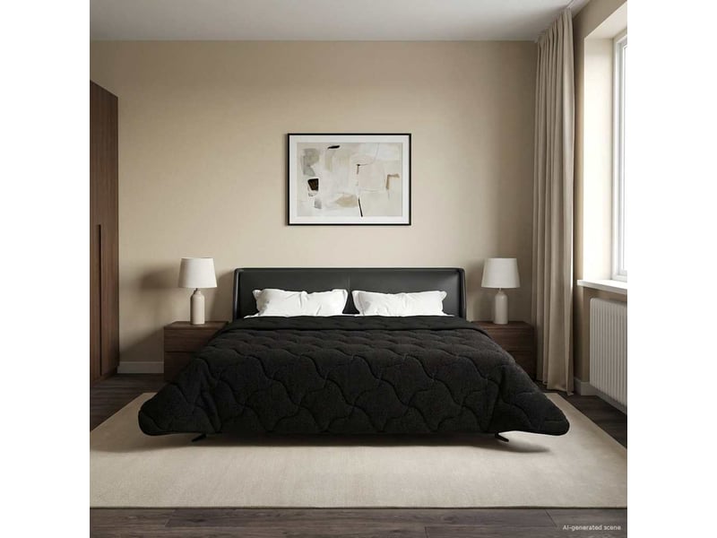  Couette - duvet d'été 200 x 220 cm été noir respirant  - Conforama D
