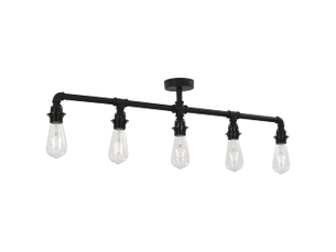 Plafonnier, lampe plafond noir 5 ampoules e27